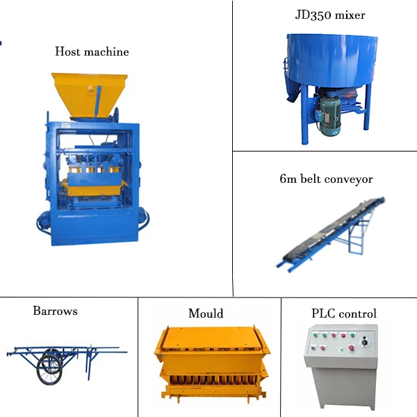 QT4-24 Semi Automatic Block Making Machine 24s Cycle Hollow Block Machine 4800 Blocks Per Day for Small Medium Brick Plant