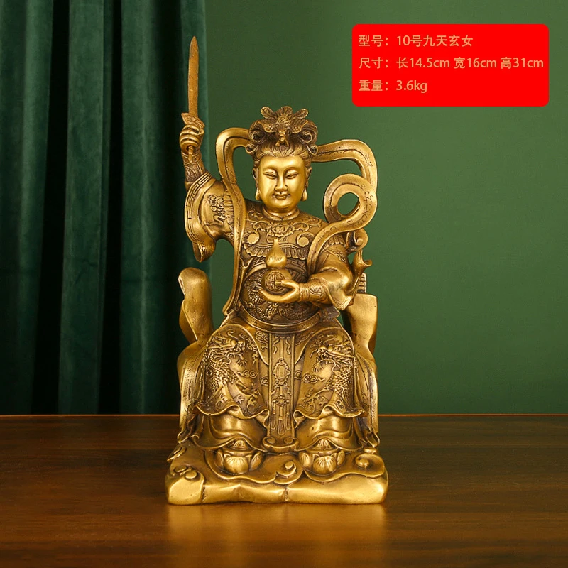 Brass Statue Of Immortals, Bronze Seated Figure Of The Mothers, Nine Celestial Goddess Statues