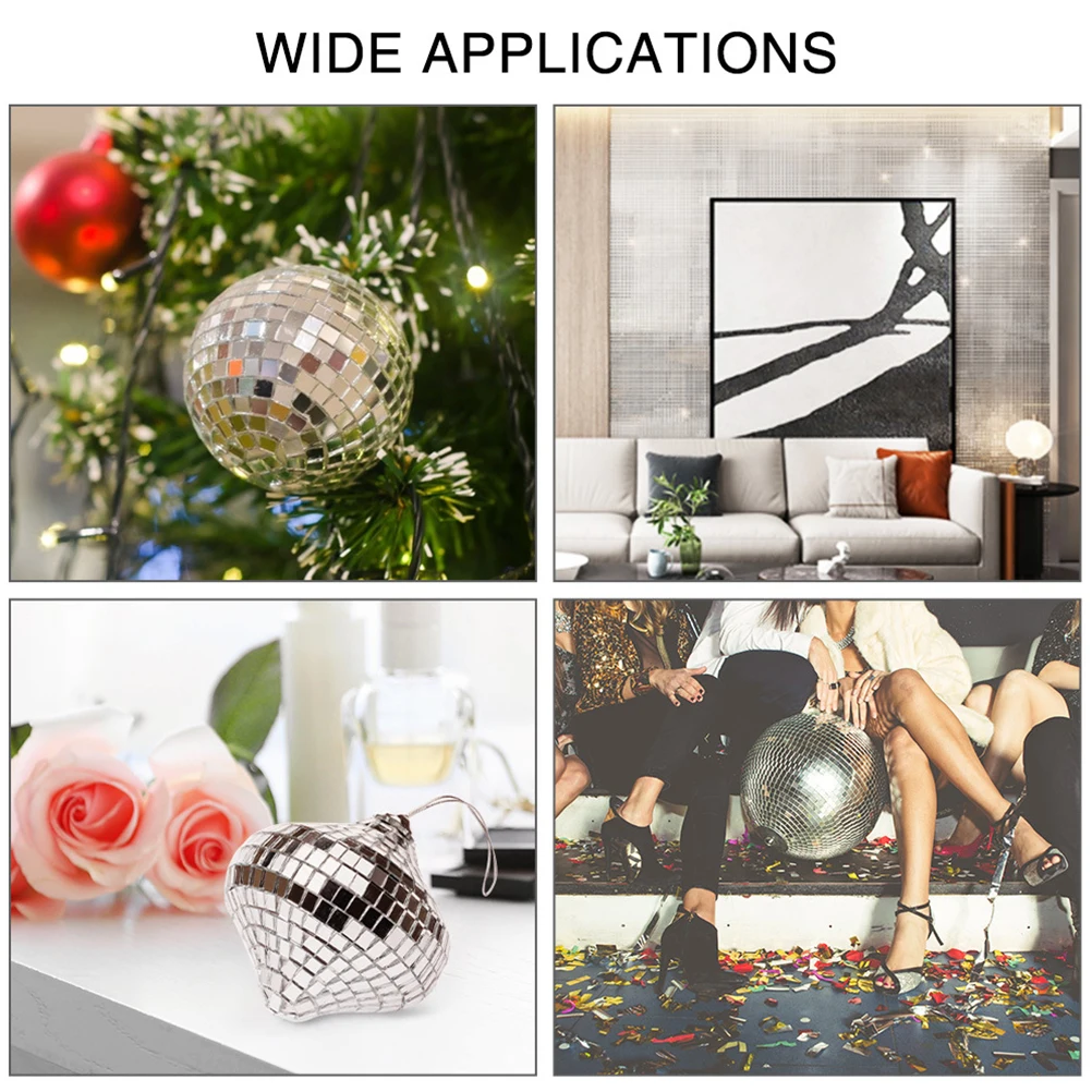 

2pcs Adhesive Glass Tiles Mirror Sticker Decor Diy Decoration Square Tile Sticker Mini Mosaic Strong Back Glue Durable Wall