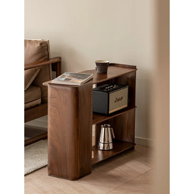 

The product can be customizedLiangnian furniture Yuner sofa side cabinets Black walnut solid wood luxury living room onlin