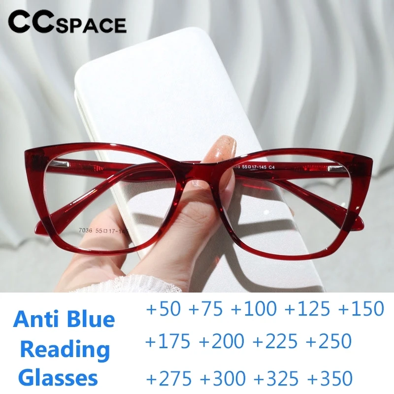 

Cat Eye Anti Blue Reading Glasses Cutomizable Spring Hinge Optical Presbyopic Eyeglasses Diopter +50+100+200+300 #301122