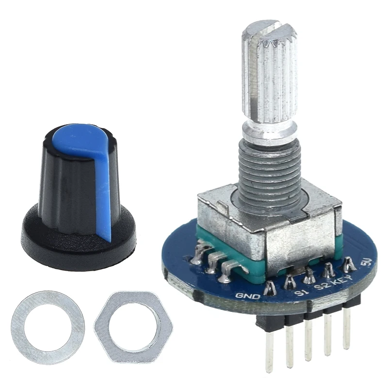 TZT Rotary Encoder Module for Arduino Brick Sensor Development Round Audio Rotating Potentiometer Knob Cap EC11