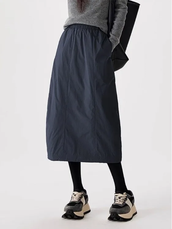 

Thiened down Cotton f Skirt Women's 2025 New Winter Faion Warm Large Size Flower Bud Mid-Length Skirt