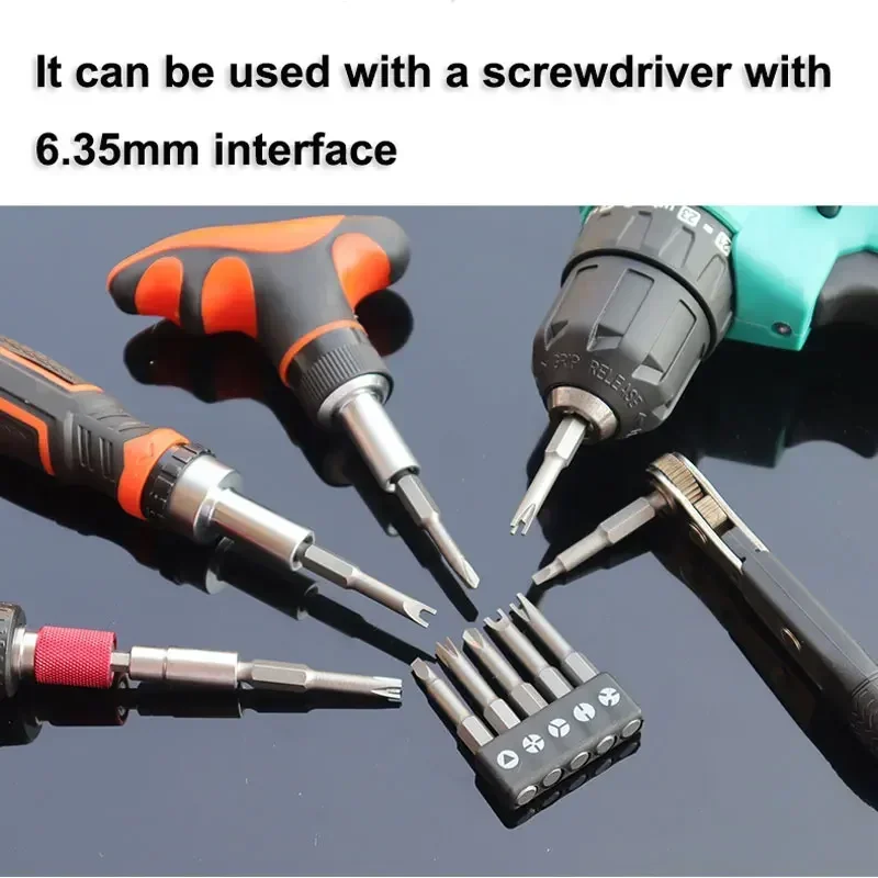 4/5/7Pcs Special-shaped Screwdriver Set U-shaped Y Shape Triangle Inner Cross New Three Points Screwdriver Bit Tools 6.35mm