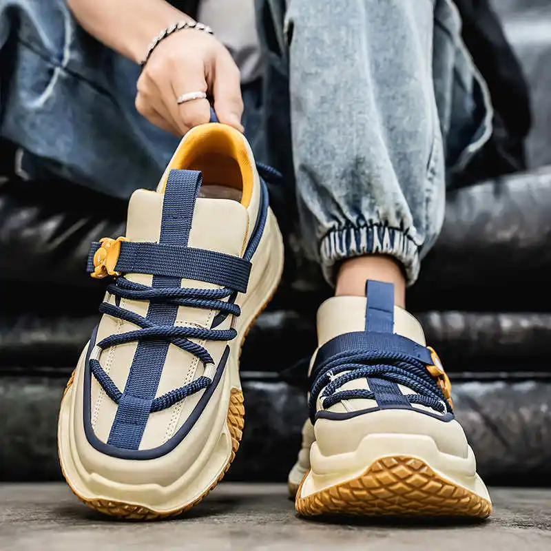 Outdoor Round Tip Men's Ankle Sneakers Red Boots Shoes Black Tennis Pair Man Sport Stylish Deporte New Style Novelty