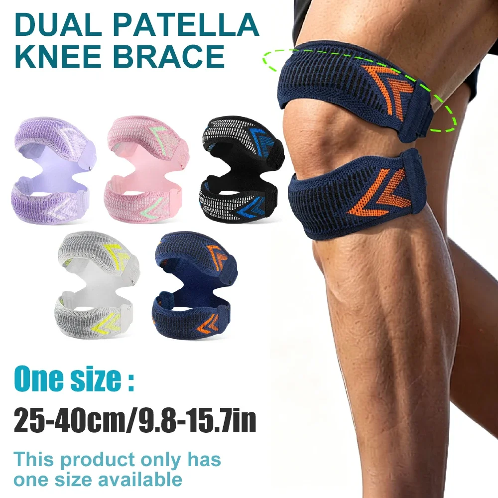 1/2Pcs Meniscus Protection Patellar Tendon Strap,Shock‑Absorbing Silicone Pad Knee Brace,Effective Knee Pain Relief Support Band