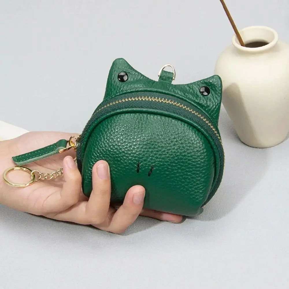 Draagbare Rits Echt Lederen Portemonnee Kaarttas Geldopslag Leuke Munt Portemonnee Koppeling Multifunctionele Mini Sleuteltas Reizen