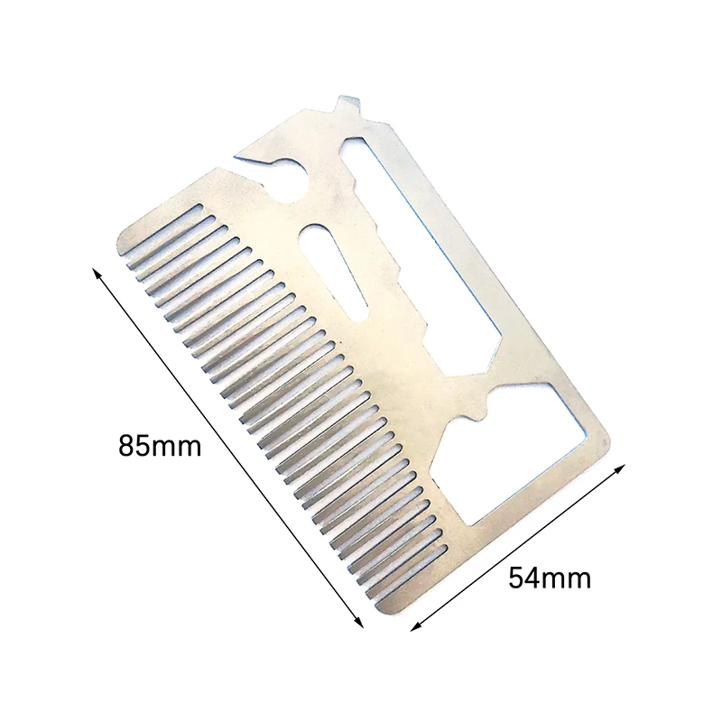 New Creative Stainless Steel Beard Comb Men Beard Comb Credit Card Size Portable Hairdressing Comb Beard Straightener