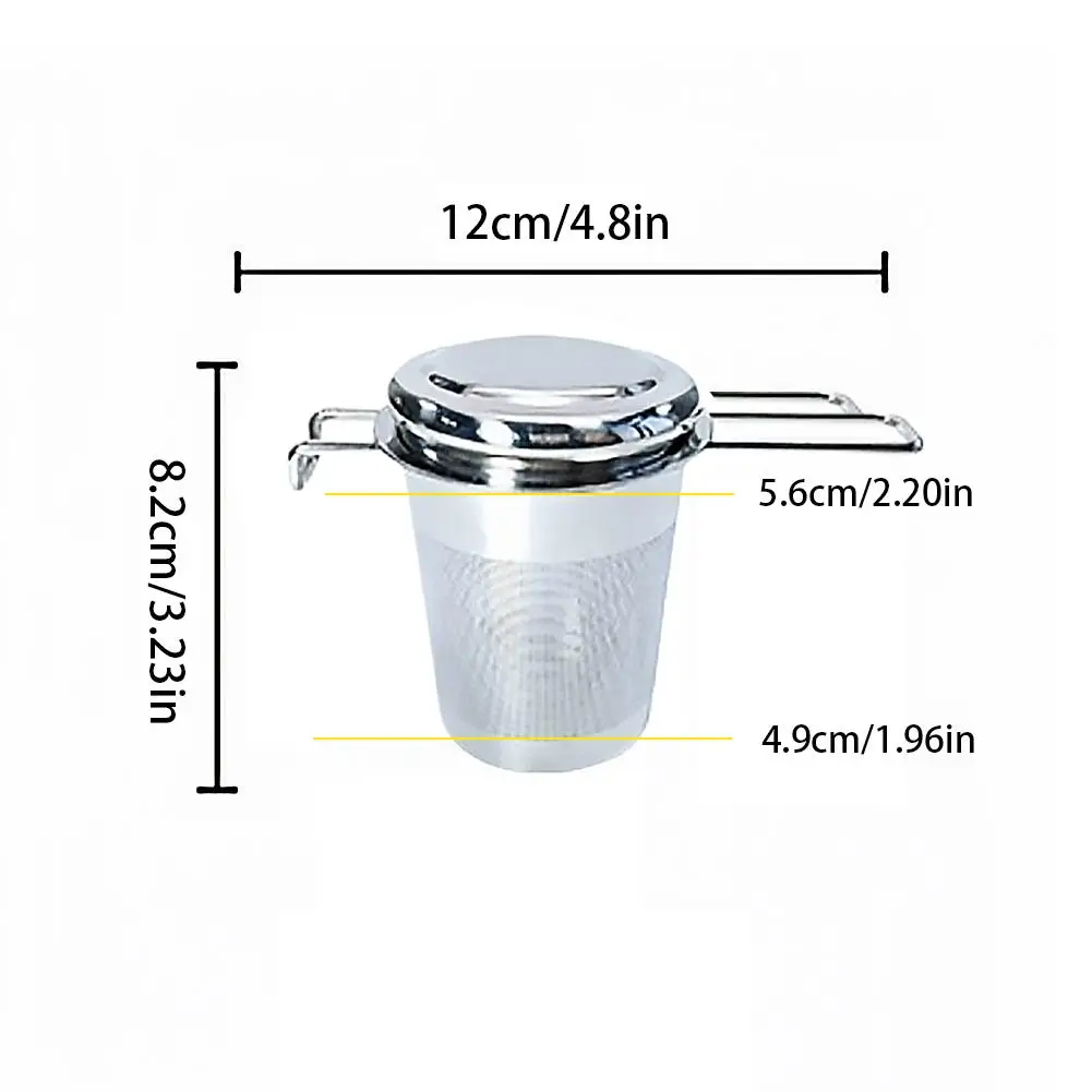 Tea Infuser Fine Mesh Coffee Filter Double Handle Tea Strainer with Lid Leakproof Hanging Cup Tea Maker Mug view 6