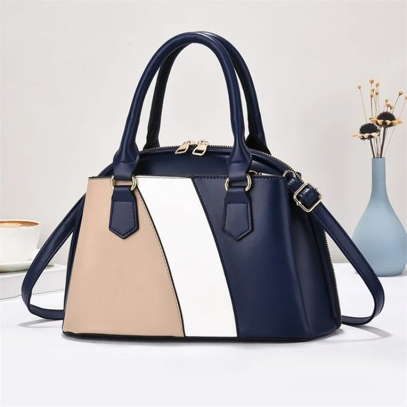 

Ladies Elegant Frame Handbag Structured Leather With Magnetic Closure Gold Hardware Classic Timeless Look