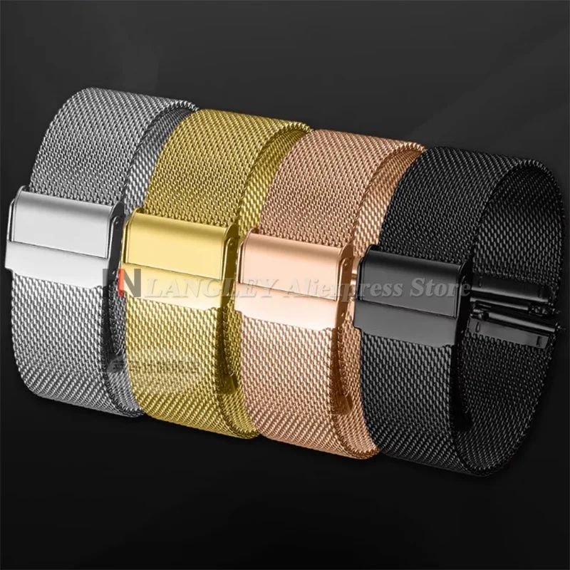 Pulseira de relógio de malha de aço inoxidável 12 14 16 18 20mm 22mm pulseira de metal liberação rápida 17 19 21 24mm banda universal loop pulseiras