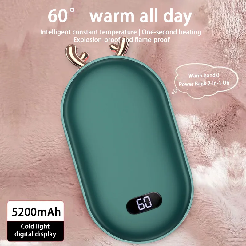 Xiaomi 2 in 1 Pocket Hand Warmers Power Banks 10000mAh Battery Temperature Display & Adjustable Portable Hand Warmers