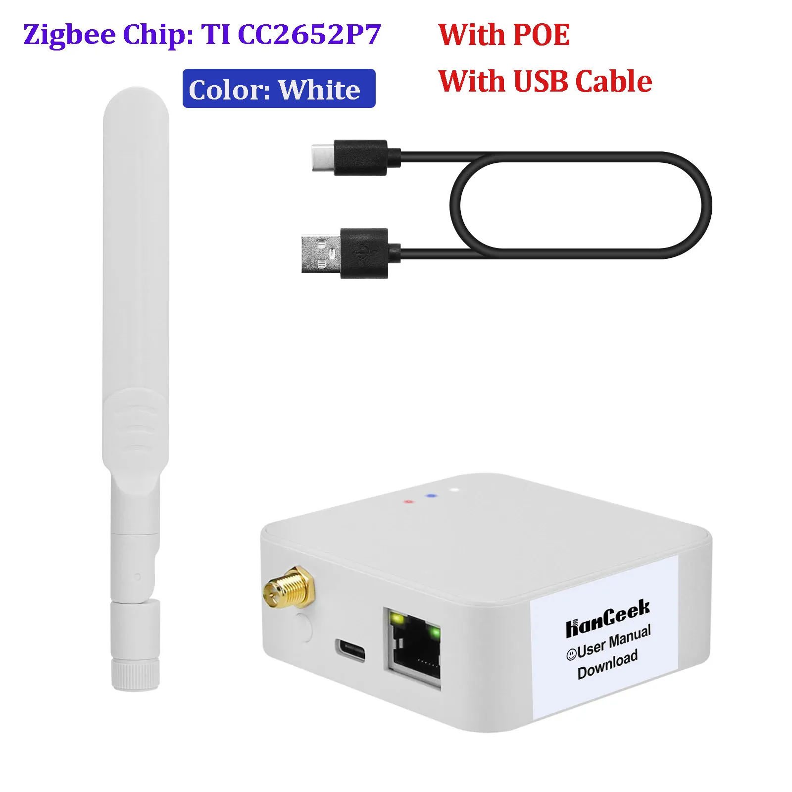 HamGeek HMG-01 Plus / Plus POE ZigBee Gateway Adapter ZigBee 3.0 Network Coordinator Support Ethernet LAN/USB/WiFi/Bluetooth image 3