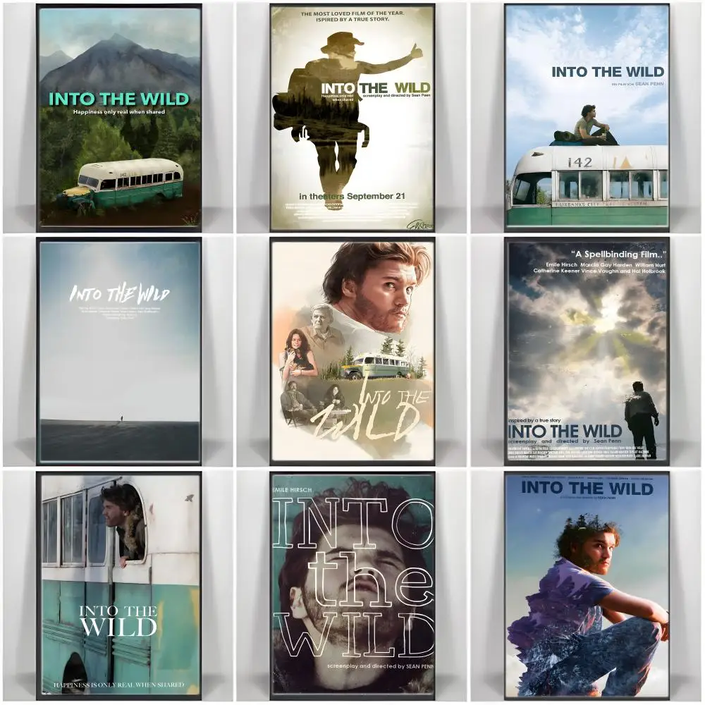 Movie I-Into the Wild Poster  Self-adhesive Art Waterproof Paper Sticker Coffee House Bar Room Wall Decor