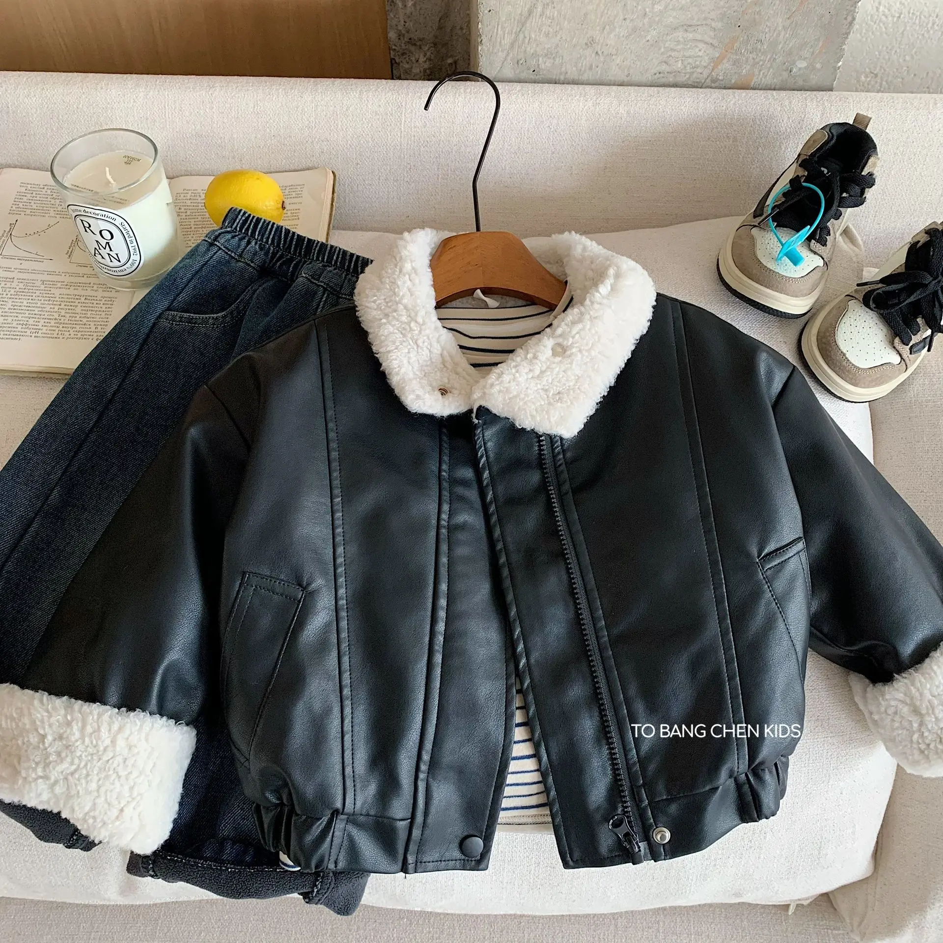 

Kids Boys Leather Jacket New Winter Turn Down Collar Plus Fleece Toddler Boys Parkas New Winter Infant Baby Boy Outerwear Jacket