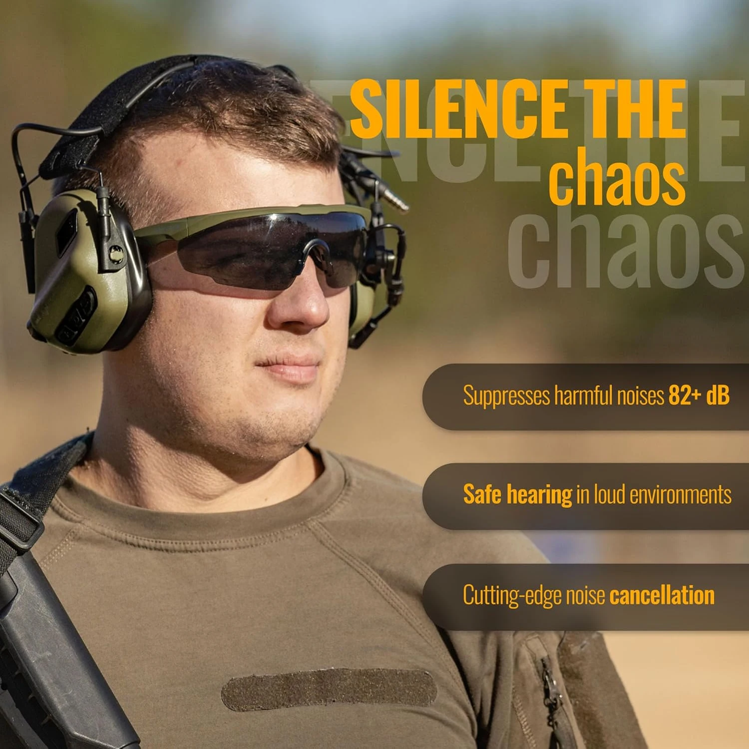 Auriculares tácticos EARMOR M32 SE con reducción electrónica avanzada de ruido y captación amplificadora para caza, campo de tiro