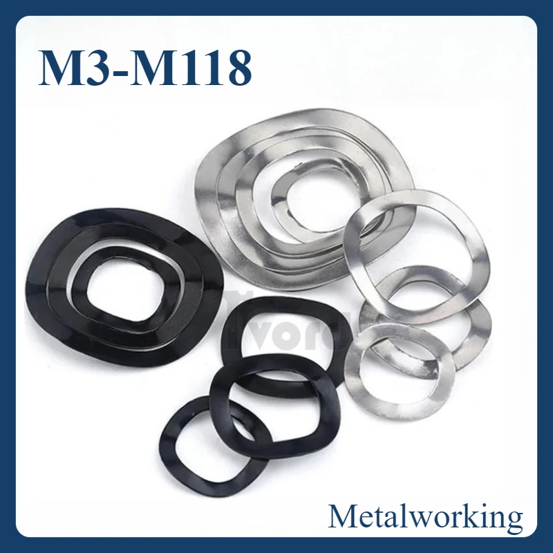 

65# Mangnese Steel M3 M4 M5 M6 M8 M10 M12 M14 M16 M19 M21 M24 M27-M118 Wave Washer 3/5/6/7 Wave Crest Type Gasket Spring Washer