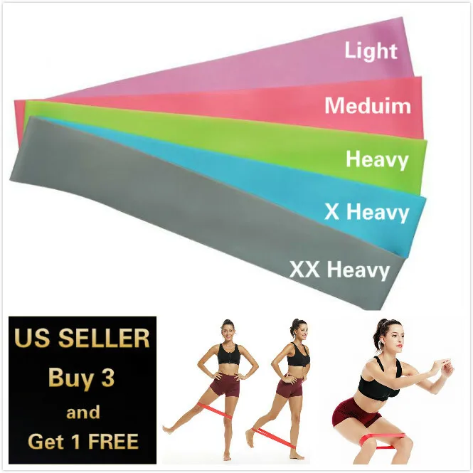 2 FT RESISTANCE BANDS LOOP Exercise Yoga Training Elastic Fitness Gym Workout