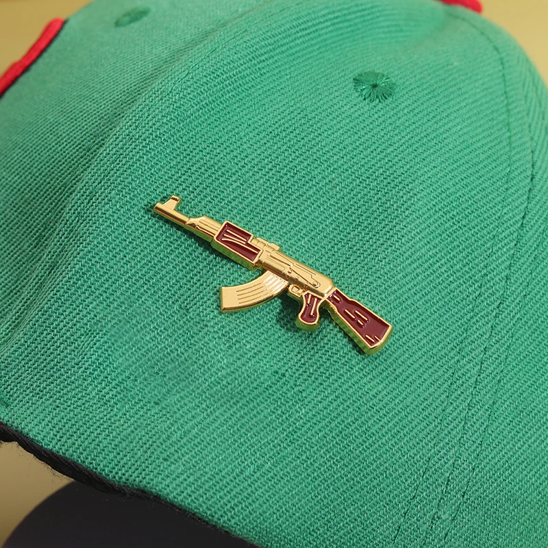 Personality Cartoon Gun Enamel Pins Golf Ball Hat Brooches Lapel Badge Baseball Cap Clips Golf Supplies Gift for Golfer Friends