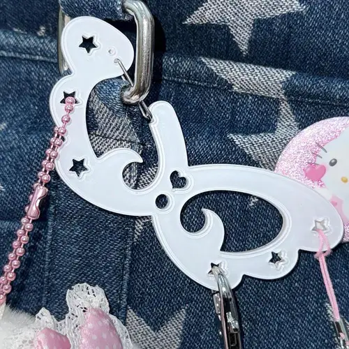 Mosquetón con forma de alas, llavero acrílico, tarjetero de Color caramelo, llavero multiusos, gancho colgante, accesorios para bolso