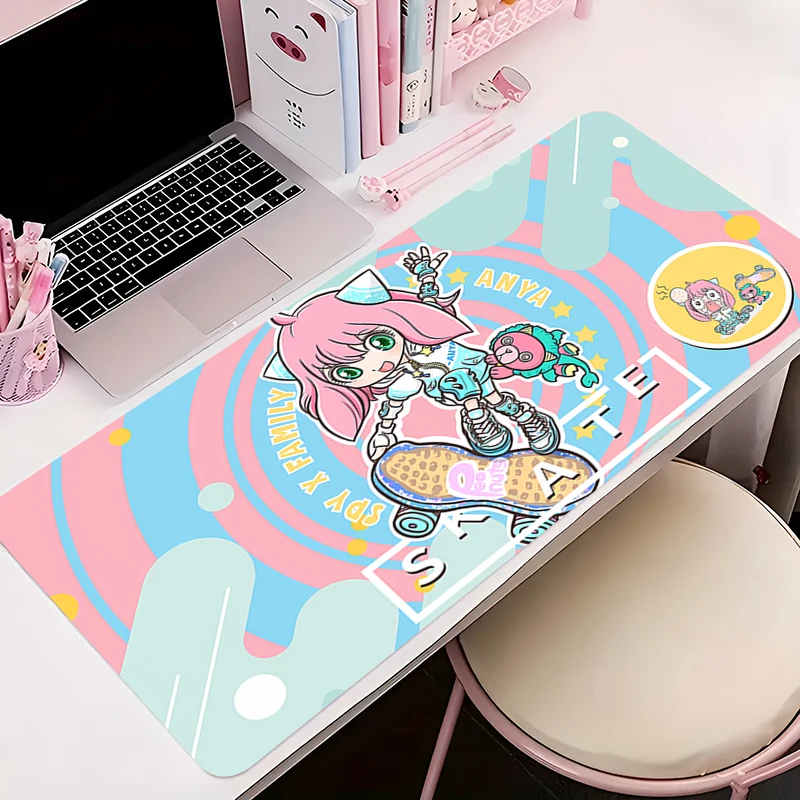 لوحة ماوس ألعاب مضادة للانزلاق أنيمي حصيرة مكتبية ملحقات ألعاب الكمبيوتر اللوحي وسادة كبيرة S-spy X Family HD Mousepad ممتدة لوحة المفاتيح حصيرة