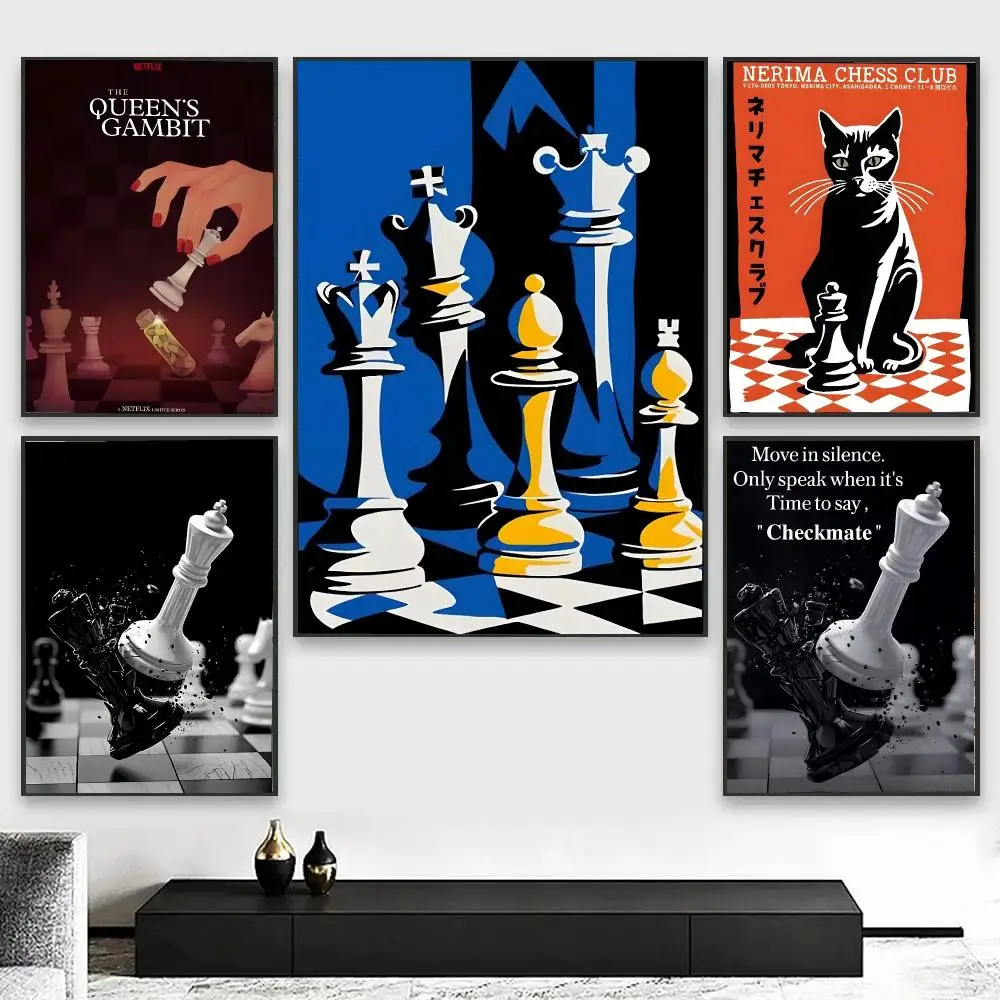 Chess Lovers Motivational Art Painting Calligraphy Canvas Art Styles, Wall Art Decor, Living Room Decor