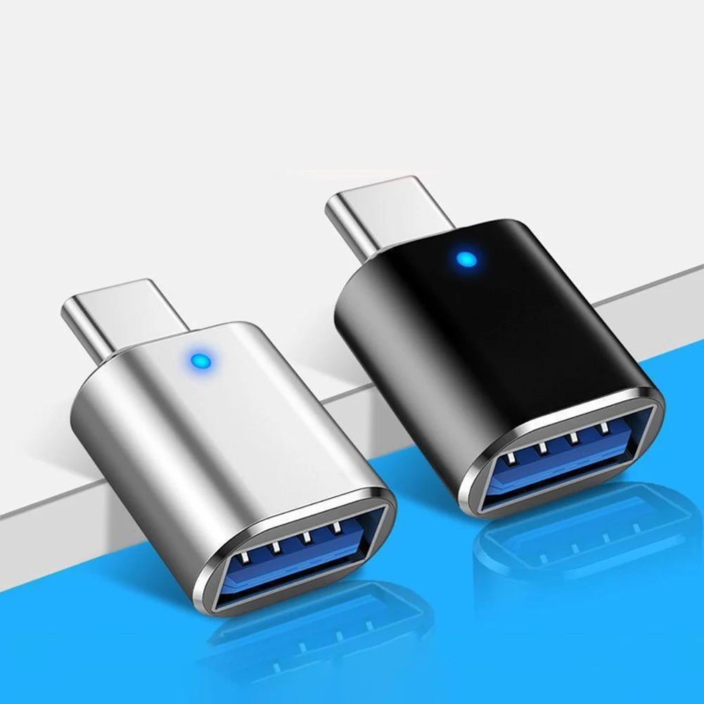 3A Fast Charging Type-C To USB3.0 Adapter LED Indicator Type-C To USB OTG Adapter Connector 5Gbps Data Transfer Plug and Play