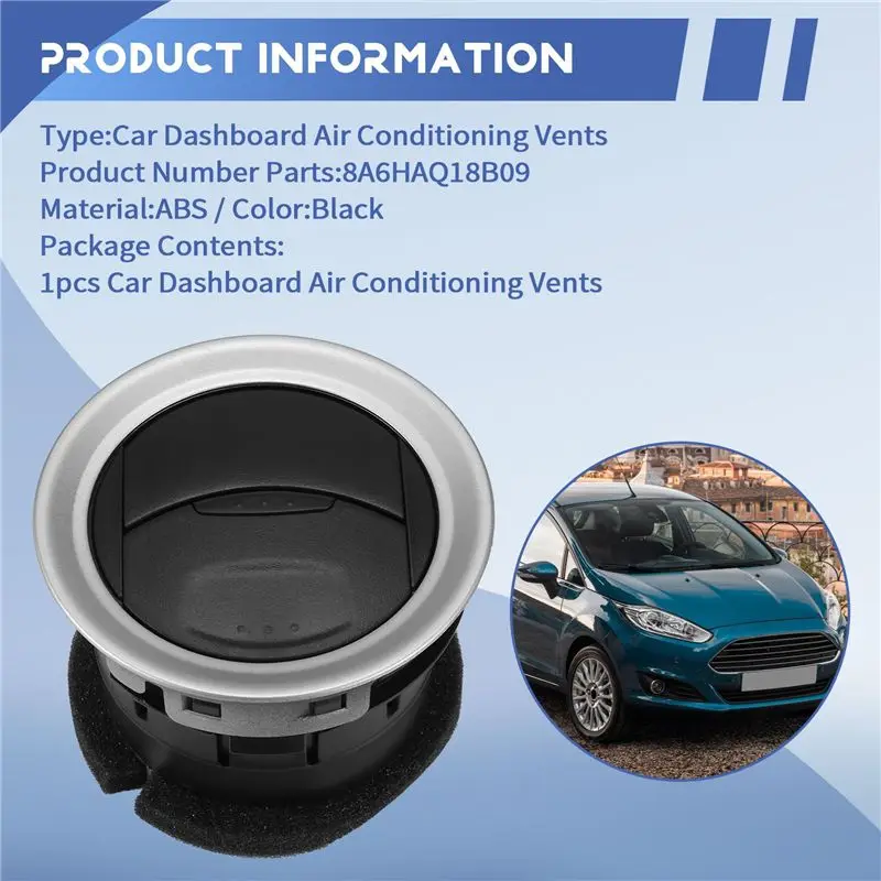 2X Car Dashboard Air Conditioning Vents 8A6HAQ18B09 For Ford Fiesta 2006-2016 A/C Air Vent Outlet-A08Q