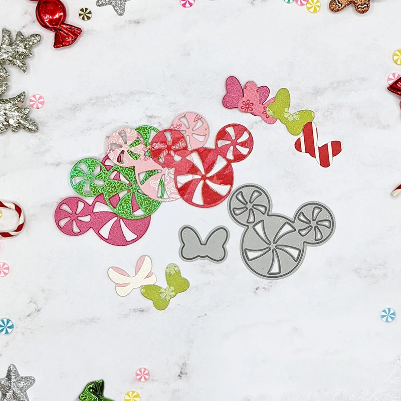 PEPPERMINT MOUSE Metal Cutting Dies Mouse Ears Candy Die Cuts For DIY Scrapbooking Paper Crafting Home Dcor Card Making