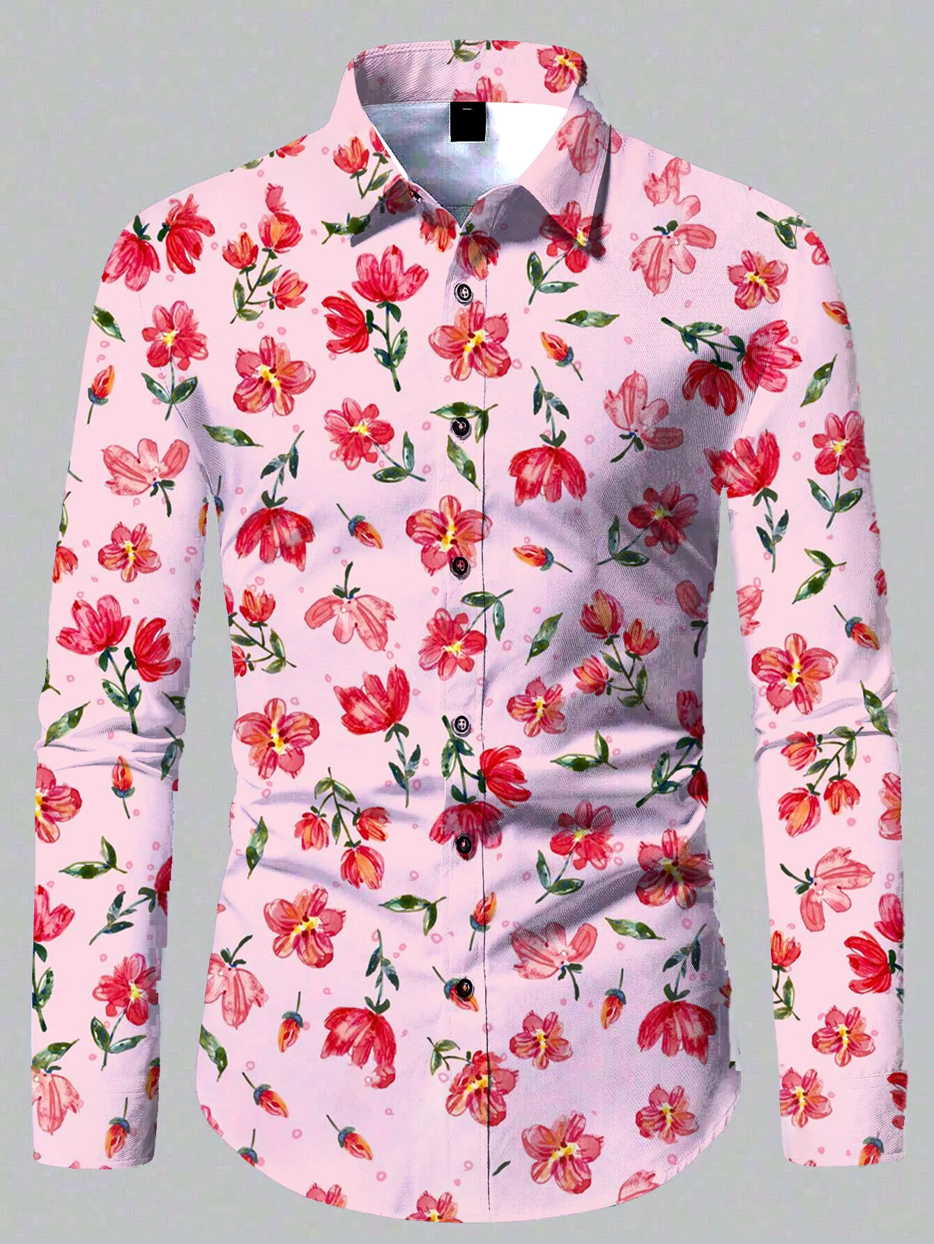 2024 New High Quality 3d Printed Floral Pattern Shirt Beach Sun Casual Slim Fit Fashion Mens Shirt Fashion Long Sleeve Shirt