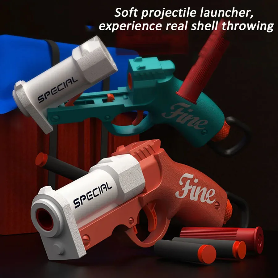 Mini S686 Shell Throwing Soft Bullet Launcher Toy Gun Airsoft Foam Bullet Blaster CS Outdoor Play Gun Children Pistol