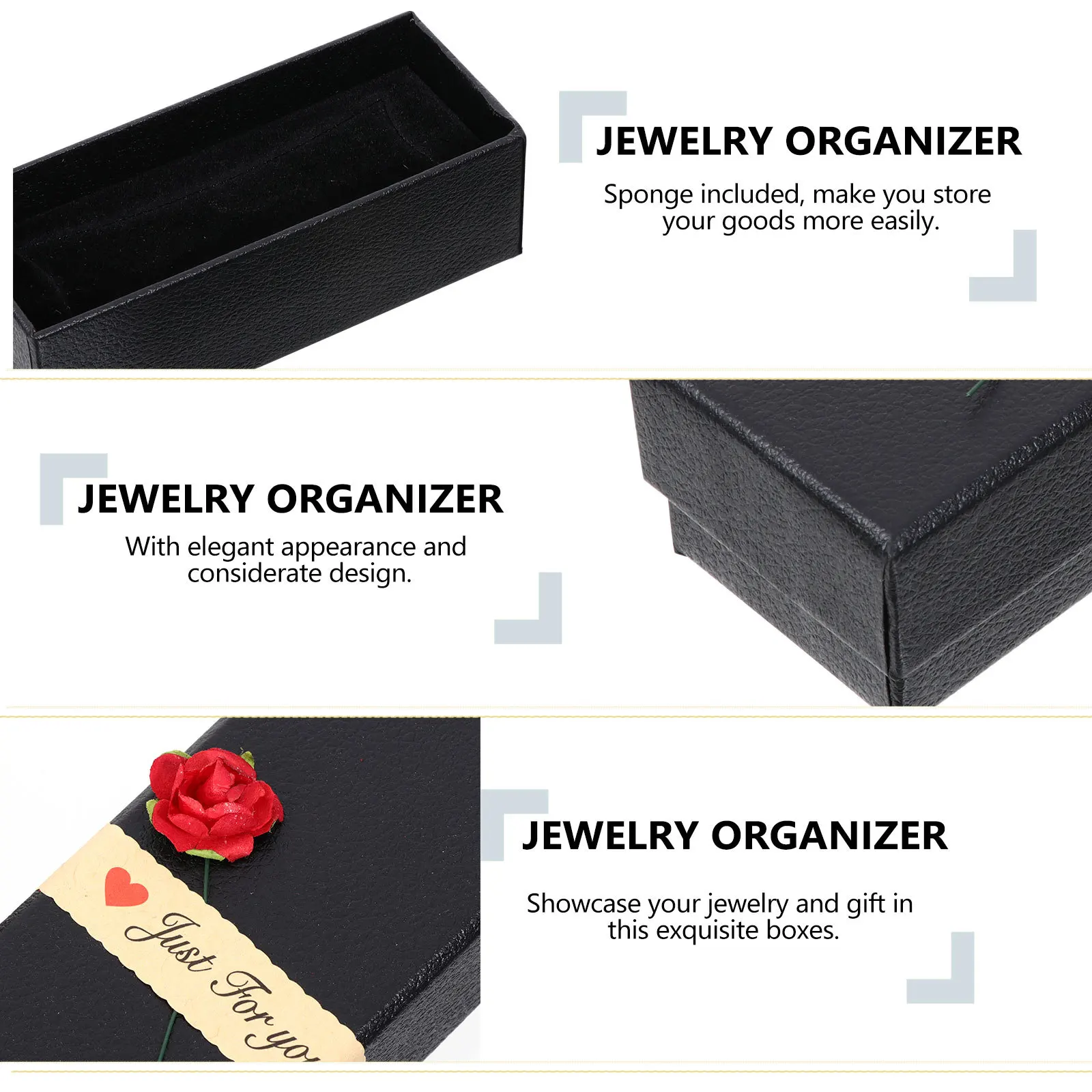 

6Pcs Rose Flower Jewelry Case Creative Gift Box Delicate Paper Case Storage for Earrings Brooch Valentine's Day