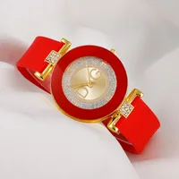 DQG-Reloj de pulsera de cuarzo Digital para hombre y mujer, cronógrafo de marca de lujo con diamantes de silicona roja, regalo de envío directo