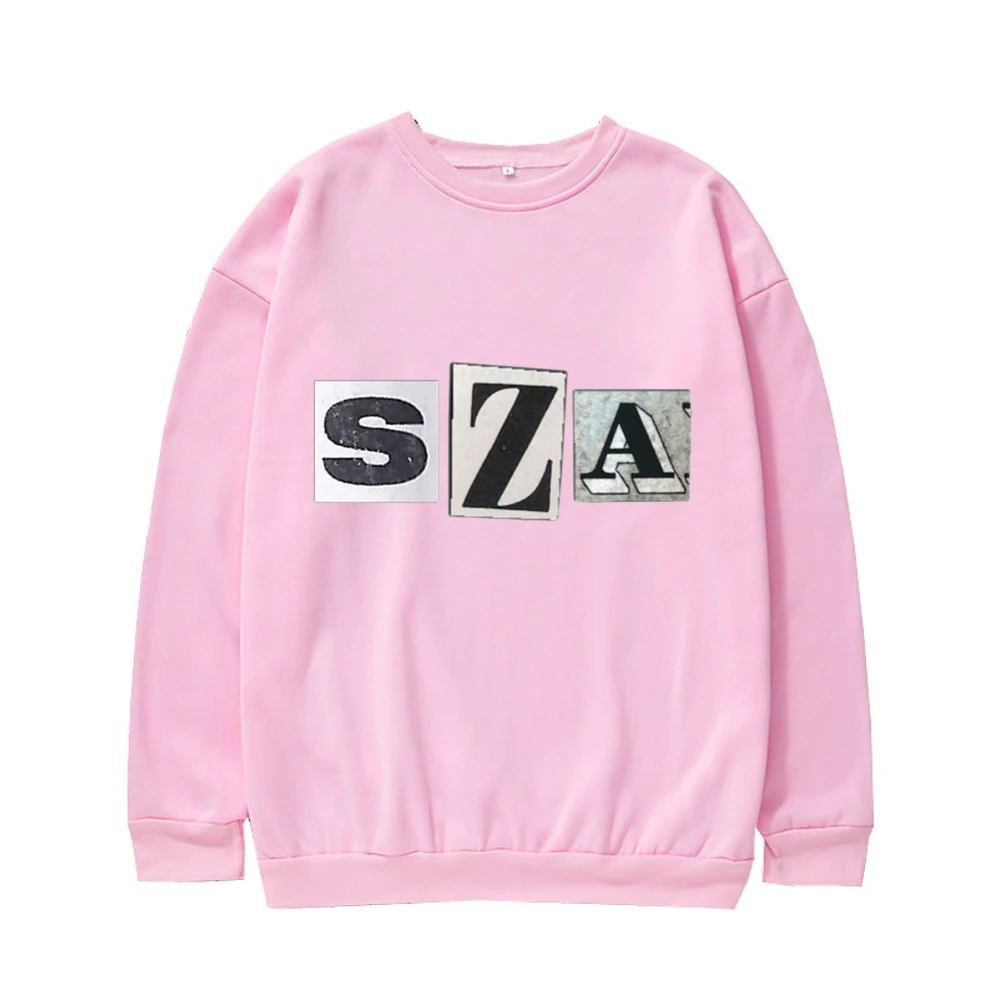 Sza Sos World Tour Album Crew Neck Sweatshirt Text Print Street Style For Both Men And Women Suitable For Autumn And Winter