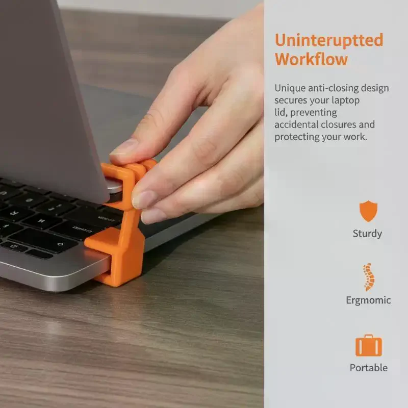 Portable Anti-Closing Laptop Stand & Cooling System Universal, Lid Stopper For Screen, Perfect For Home Office Business Travel