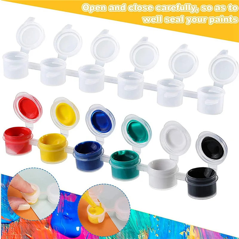 

1000 Strips Empty Paint Strips Paint Cup Pots Clear Storage Paint Containers Mini Painting Cup Pot 3Ml/ 0.1 Oz