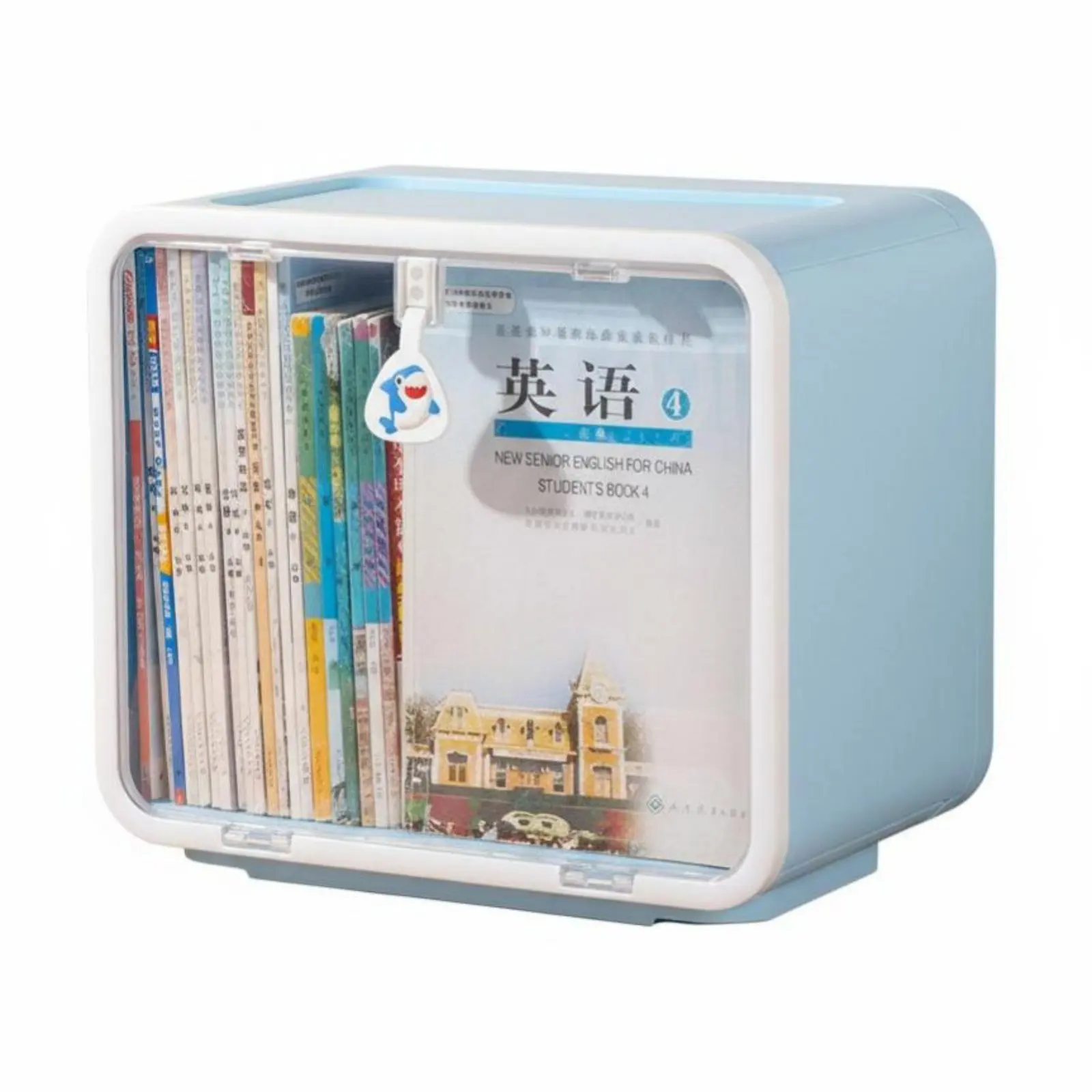 

Stackable Book Container Clear View Handled Storage Container Space-Saving Large Capacity for Children, Kids, Study Desk