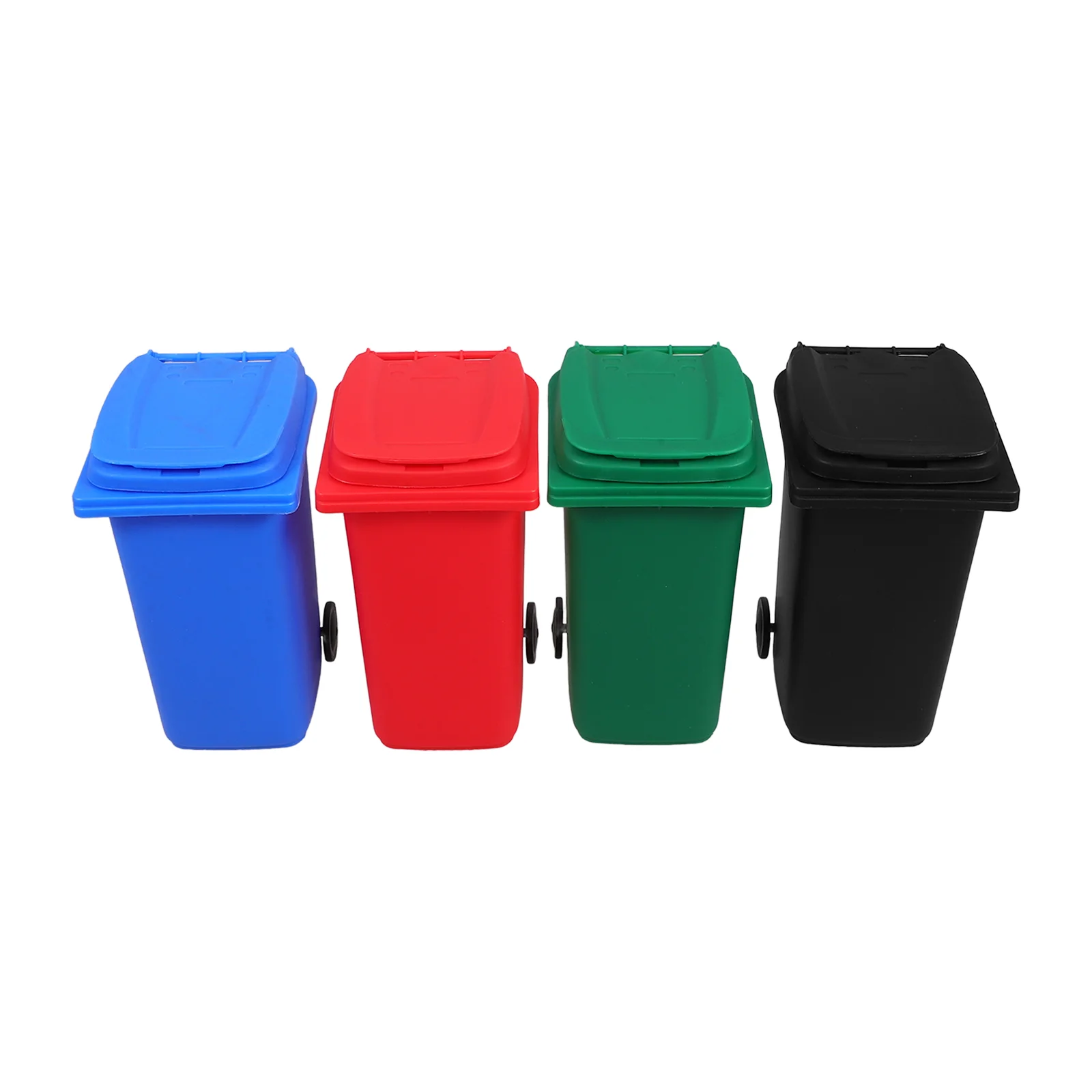 

4 Pcs Trash Can Pen Holder Small Cans for Desk Pencil Garbage Mini Plastic Crayon Boxes Child Storage Hard Case Recycle Bin