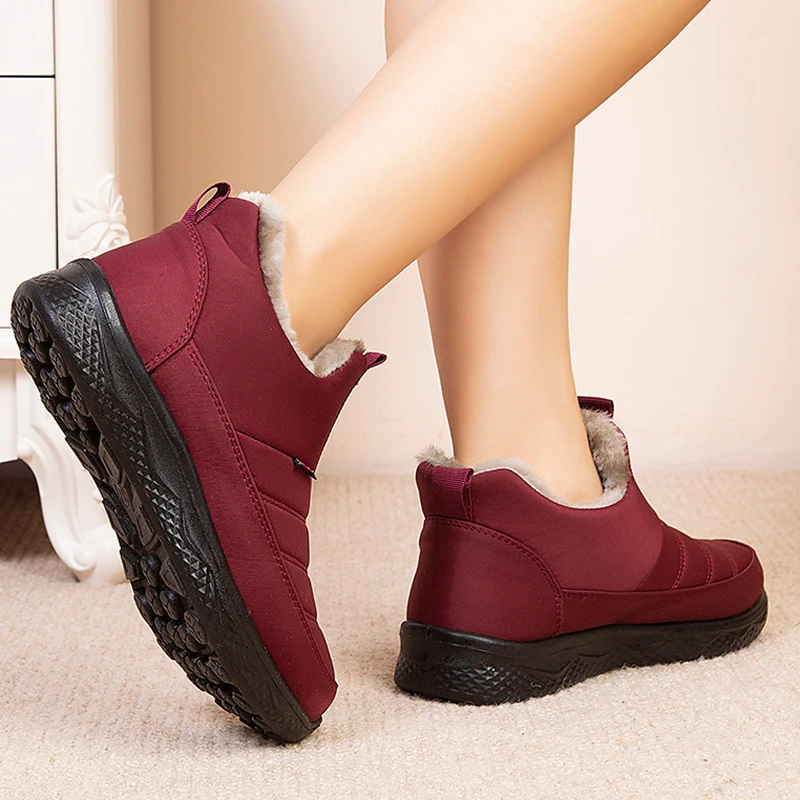 Boots Men Snow Comfortable Shoes For Men Keep Warm Cotton Shoes Boots Male Casual Winter Boots Man Hiking Working Shoes Footwear image 5