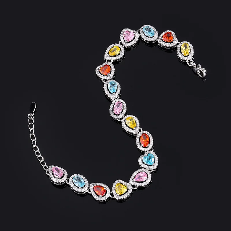 New Jewelry Bracelet Colorful Zircon European and American Evening Irregular Bracelet Luxurious Candy Series Wholesale Women's S