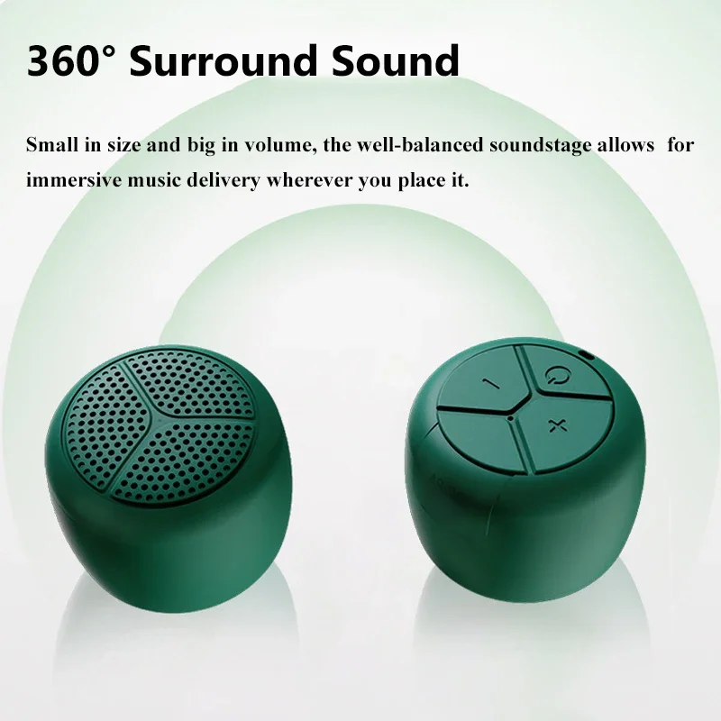 جيب صغير سمّاعات بلوتوث في الهواء الطلق IPX6 مقاوم للماء TWS ستيريو صندوق تشغيل الموسيقى ساعة تصميم مشغل موسيقى دعم بلوتوث صورة شخصية