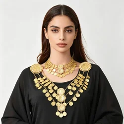 3 Layers Women Shoulder Chains Coins Pendant Statement Body Jewelry Fashion Metal Vintage Bohemia Accessories