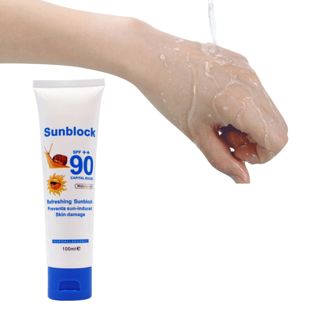 100g SPF90 PA++ Protection Face Body Sunscreen Cream UV Sunblock Protective Sun Cream Snail Beauty Health Long Lasting Refresh