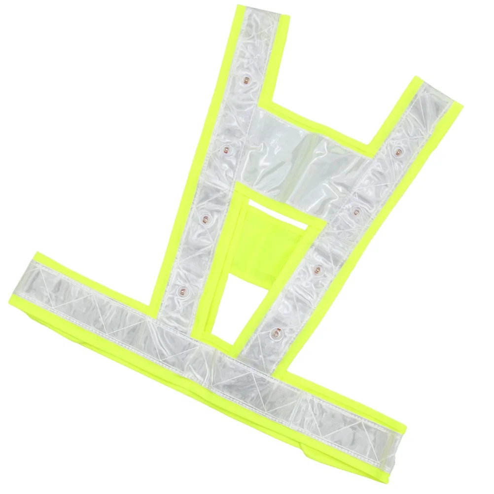 LED Safety Vest Reflective Adjustable Elastic Strap High Visibility Night Running Reflective Safety Gear High Visibility Vest