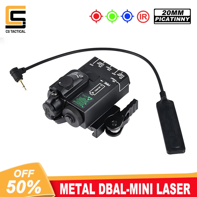 

Tactical Metal DBAL-Mini Red Green Blue Dot Sight Laser Pointer IR Aiming DBAL PEQ LED Hunting Airsoft Weapon Scout Light Rifle