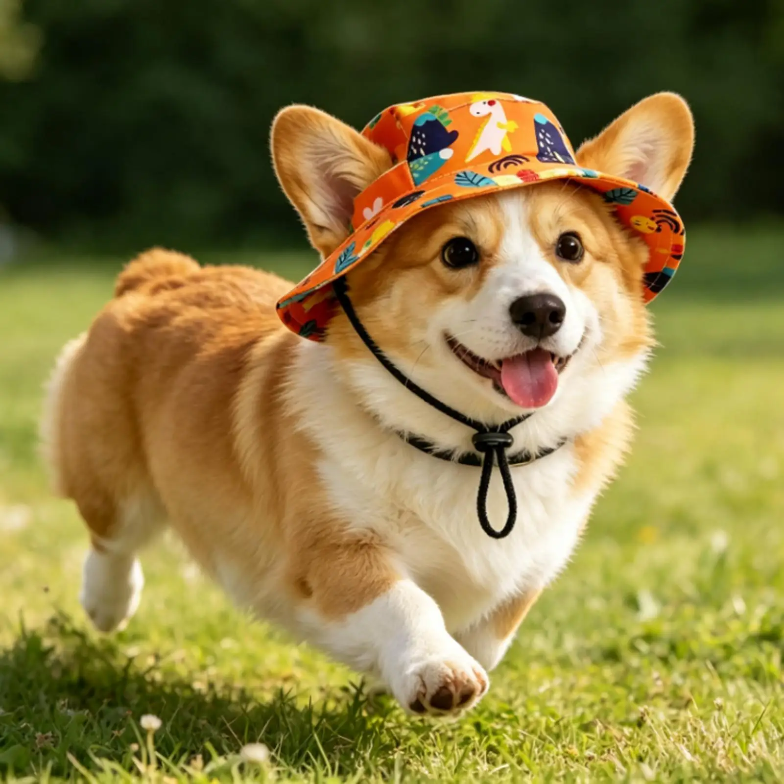 Easy Dog Bucket Hat Adjustable Ear Holes UV Protection for Small Medium Large Puppy Kitten Beach Hiking Camping Outdoor Walking