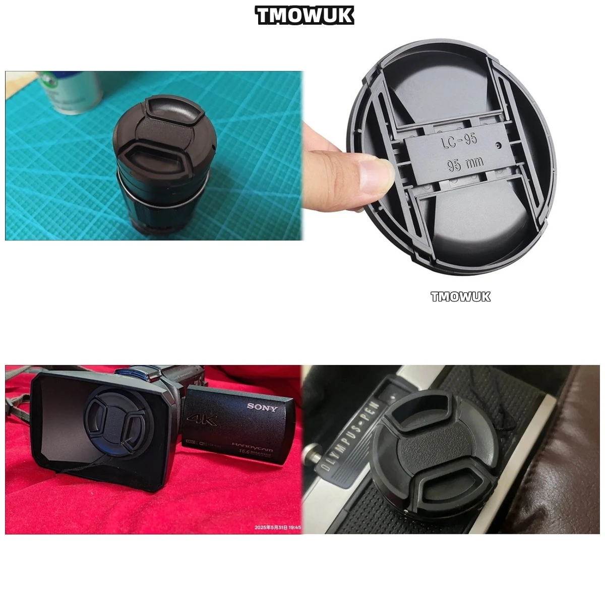 

For Canon EOS R30 1D Mark IV 80D 700D 200D M50 Mark II Rebel T6i 650D Camera Lens Cap Protective Cover Center Pinch Snap-on 49mm