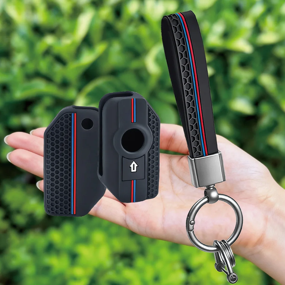 For BMW K 1600 B GT GTL R 1250 GS Adventure S1000 R XR 2021 2022 Silicone Remote Key Fob Keychain Ring Shell Case Cover Holder