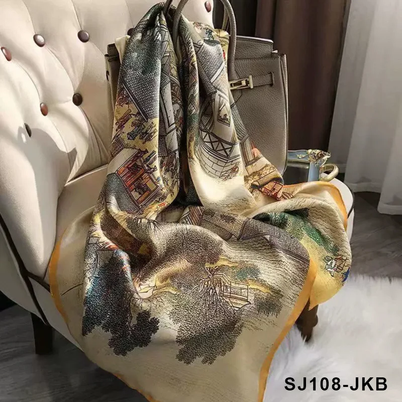 

Fashion Scarf Women's New Chiffon Artificial All-Match Shawl Thin Neck Western Style