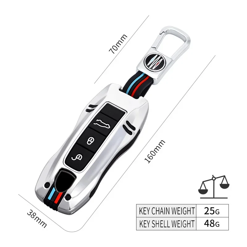 Coque de protection pour clé de voiture intelligente en alliage de zinc, coque Fob pour Porsche, nouvelle broderie, enne, Panamera, 911, 992, Taycan, protection de voiture, accessoires intérieurs